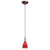 Picture of 40w Delta G9 G9 Halogen Dry Location Bronze Red Line Voltage Pendant with Mania Glass