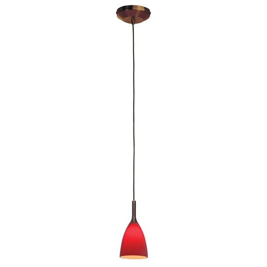 Foto para 40w Delta G9 G9 Halogen Dry Location Bronze Red Line Voltage Pendant with Mania Glass