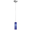 Foto para 40w Delta G9 G9 Halogen Dry Location Brushed Steel Blue Lined Line Voltage Pendant with Anari Silk (l) Glass