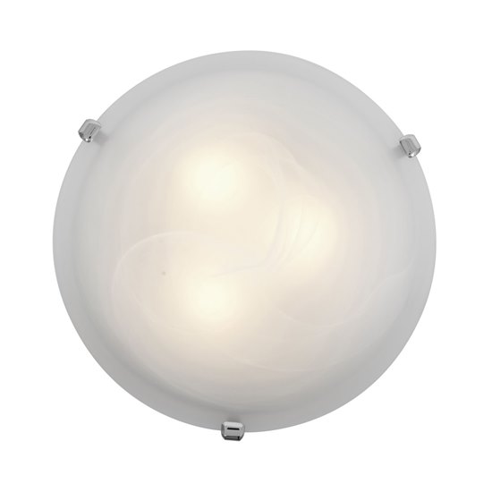 Foto para 26w (2 x 13) Mona GU-24 Spiral Fluorescent Damp Location Chrome Alabaster Flush-Mount 4.25"Ø12" (CAN Ø9.75")