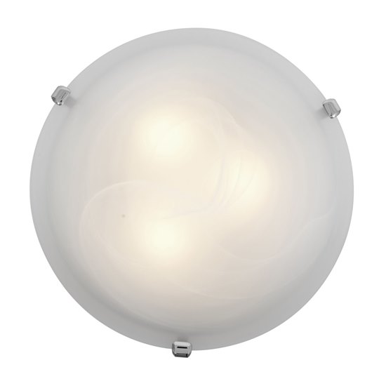 Picture of 26w (2 x 13) Mona GU-24 Spiral Fluorescent Damp Location Chrome WH Flush-Mount 4.5"Ø16" (CAN Ø13.75")