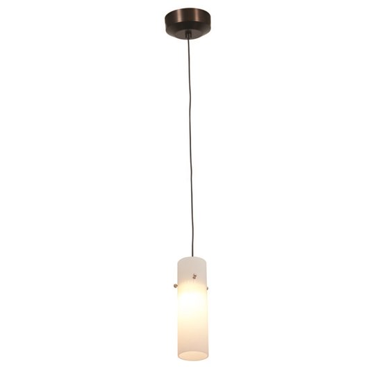 Picture of 5w Tungsten Module Dry Location Bronze Blue Lined LED Pendant with Anari Silk (l) Glass