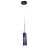 Foto para 5w Tungsten Module Dry Location Bronze Blue Lined LED Pendant with Anari Silk (l) Glass