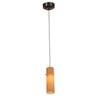 Picture of 5w Tungsten Module Dry Location Bronze Blue Lined LED Pendant with Anari Silk (l) Glass