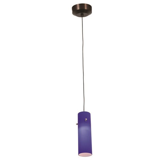 Foto para 5w Tungsten Module Dry Location Bronze Plum LED Pendant with Anari Silk (l) Glass