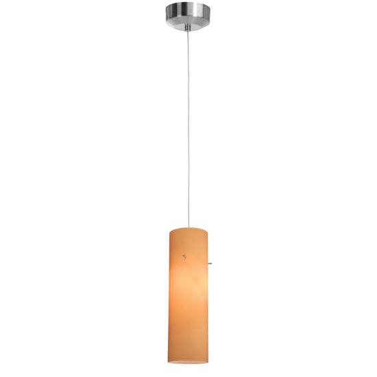 Picture of 5w Tungsten Module Dry Location Brushed Steel Black Lined LED Pendant with Anari Silk (l) Glass