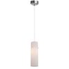 Picture of 5w Tungsten Module Dry Location Brushed Steel Black Lined LED Pendant with Anari Silk (l) Glass