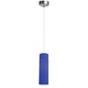 Picture of 5w Tungsten Module Dry Location Brushed Steel Blue Lined LED Pendant with Anari Silk (l) Glass