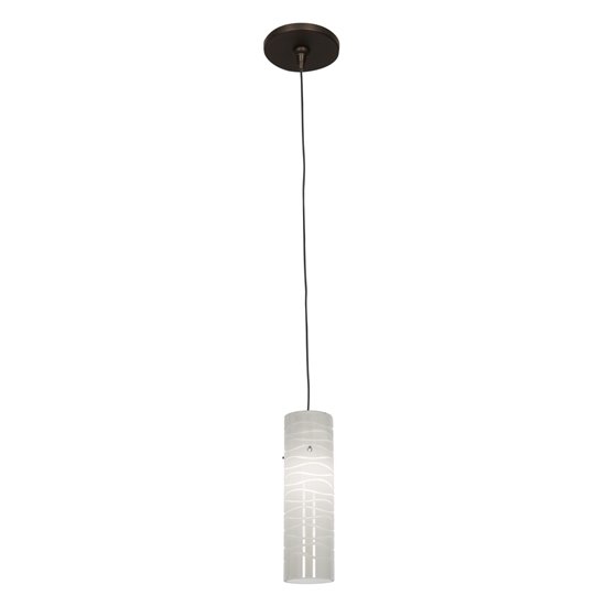 Foto para 35w Zeta GY6.35 Bi-Pin Halogen Dry Location Bronze White Lined Low Voltage Pendant with Anari Silk (l) Glass