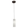 Picture of 35w Zeta GY6.35 Bi-Pin Halogen Dry Location Bronze White Lined Low Voltage Pendant with Anari Silk (l) Glass