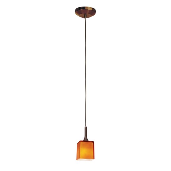 Picture of 40w Delta G9 G9 Halogen Dry Location Bronze Amber Line Voltage Pendant with Hermes Glass