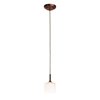 Foto para 40w Delta G9 G9 Halogen Dry Location Bronze Opal Line Voltage Pendant with Hermes Glass