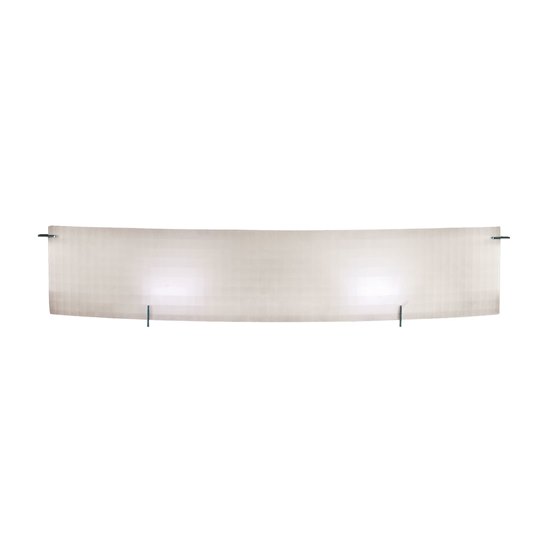 Foto para 52w (2 x 26) Oxygen GU-24 Spiral Fluorescent Damp Location Chrome Checkered Frosted Wall & Vanity 33.5"x6.75" (CAN 25.25"x5.5"x0.88")