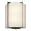 Foto para 26w (2 x 13) Vector GU-24 Quad Fluorescent Damp Location Brushed Steel Opal 2 Light Wall Fixture