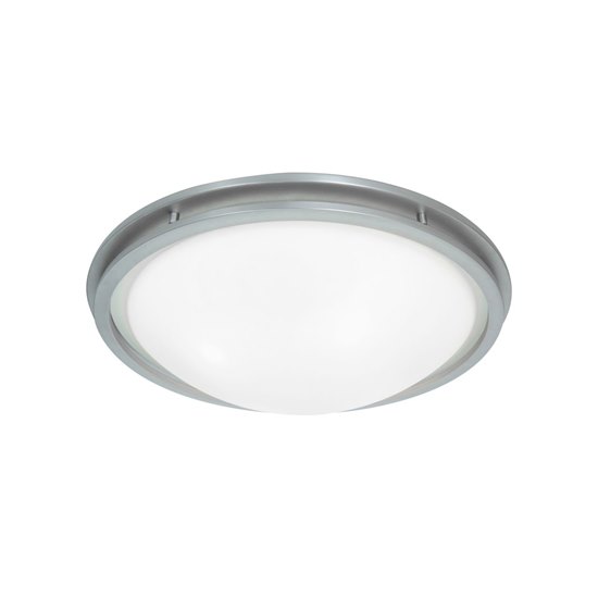 Foto para 26w (2 x 13) Aztec GU-24 Spiral Fluorescent Damp Location Brushed Steel White Flush-mount