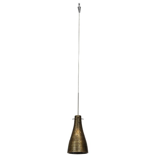 Picture of 35w Cavo GY6.35 Bi-Pin Halogen Dry Location Brushed Steel Gold Italian Wire Glass UJ Mini Pendant excluding Mono-Pod