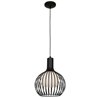 Picture of 75w Chuki E-26 A-19 Incandescent Damp Location Black Metal ribbed Pendant (CAN 1.25"Ø5.25")