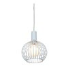 Foto para 75w Chuki E-26 A-19 Incandescent Damp Location White Metal ribbed Pendant (CAN 1.25"Ø5.25")