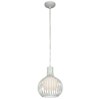 Picture of 60w Chuki E-26 A-19 Incandescent Damp Location White Metal ribbed Pendant (CAN 1.25"Ø5.25")