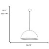 Picture of 100w Astro E-26 G-40 Incandescent Damp Location GWH/SILV Dome Pendant 11"Ø19" (CAN 2.5"Ø4.75")