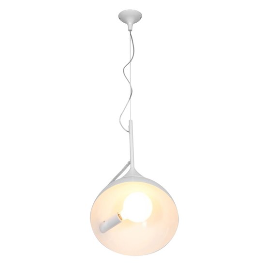 Foto para 60w Magneto E-26 A-19 Incandescent Dry Location White Adjustable Angle Pendant (CAN 4"Ø4.75")