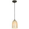 Picture of 100w Bordeaux Glass Pendant E-26 A-19 Incandescent Dry Location Oil Rubbed Bronze Wicker Amber Glass 7.5"Ø5.25" (CAN 1.25"Ø5.25")