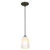 Picture of 100w Bordeaux Glass Pendant E-26 A-19 Incandescent Dry Location Oil Rubbed Bronze Wicker White Glass 7.5"Ø5.25" (CAN 1.25"Ø5.25")