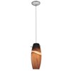 Picture of 100w Cabernet Glass Pendant E-26 A-19 Incandescent Dry Location Brushed Steel Amber Slate Glass 12"Ø4.9" (CAN 1.25"Ø5.25")