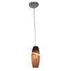 Picture of 100w Cabernet Glass Pendant E-26 A-19 Incandescent Dry Location Brushed Steel Amber Slate Glass 12"Ø4.9" (CAN 1.25"Ø5.25")