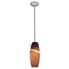 Picture of 100w Cabernet Glass Pendant E-26 A-19 Incandescent Dry Location Brushed Steel Amber Slate Glass 12"Ø4.9" (CAN 1.25"Ø5.25")