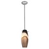 Picture of 100w Cabernet Glass Pendant E-26 A-19 Incandescent Dry Location Brushed Steel Brown Slate Glass 12"Ø4.9" (CAN 1.25"Ø5.25")