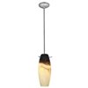 Picture of 100w Cabernet Glass Pendant E-26 A-19 Incandescent Dry Location Brushed Steel Sand Slate Glass 12"Ø4.9" (CAN 1.25"Ø5.25")