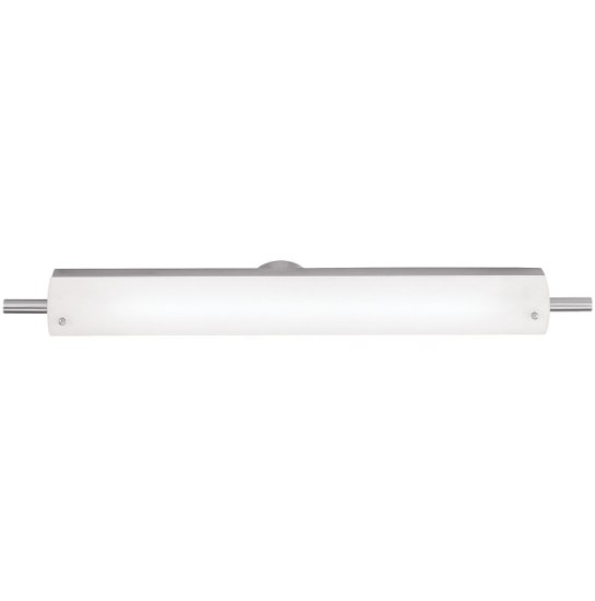 Foto para 26w Vail 30K Module Damp Location Brushed Steel Opal Dimmable WW LED Vanity 30.25"x4.25" (CAN 25.6"x3"x1.25"Ø4.4")