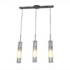 Picture of 54w (3 x 18) Dezi GU-24 Quad Fluorescent Dry Location Brushed Steel Clear Opal 3-Light bar Pendant (CAN 1"Ø4.75")