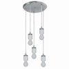 Foto para 300w (5 x 60) Circ E-26 A-19 Incandescent Dry Location Brushed Steel Round Pendant Assembly (CAN 1"Ø14")