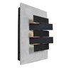 Picture of 30w (3 x 10) Origami G4 Bi-Pin Halogen Damp Location Rust CRM Concrete and Metal wall fixture (CAN 12.6"x8.75"x1")