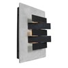 Foto para 30w (3 x 10) Origami G4 Bi-Pin Halogen Damp Location Rust CRM Concrete and Metal wall fixture (CAN 12.6"x8.75"x1")