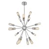 Picture of 640w (16 x 40) Flux E-26 T-14 Incandescent Dry Location Chrome Vintage Lamped Chandelier 24"Ø24" (CAN Ø4.75")