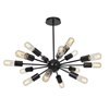 Foto para 640w (16 x 40) Flux E-26 T-14 Incandescent Dry Location Bronze Vintage Lamped Chandelier 19"Ø24" (CAN 0.75"Ø4.75")