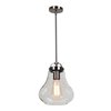 Picture of 60w Flux E-26 ST-18 Incandescent Dry Location Antique Nickle Clear Vintage Lamped Pendant 10.25"Ø7.5" (CAN 0.75"Ø4.75")