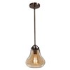 Foto para 60w Flux E-26 ST-18 Incandescent Dry Location Distressed Bronze Amber Vintage Lamped Pendant 10.25"Ø7.5" (CAN 0.75"Ø4.75")