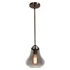 Foto para 60w Flux E-26 ST-18 Incandescent Dry Location Distressed Bronze Smoke Vintage Lamped Pendant 10.25"Ø7.5" (CAN 0.75"Ø4.75")