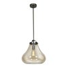 Foto para 60w Flux E-26 ST-18 Incandescent Dry Location Distressed Bronze Amber Vintage Lamped Pendant 15.25"Ø13" (CAN 0.75"Ø4.75")