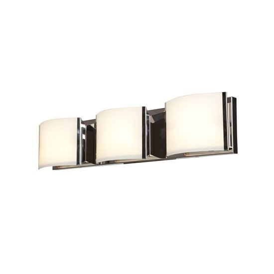 Foto para 300w (3 x 100) Nitro 2 R7s J-78 Halogen Damp Location Brushed Steel Opal 3Lt Vanity (CAN 24"x5.1"x0.9")