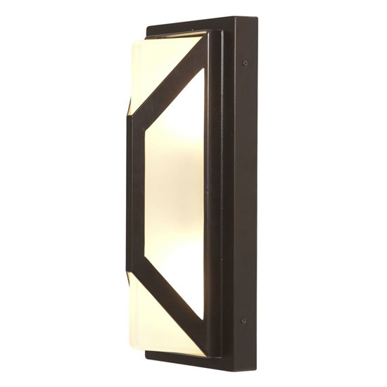 Picture of 36w (2 x 18) Nyami GU-24 Spiral Fluorescent Bronze Frosted Wet Location Wall Fixture (CAN 7"x4.5")