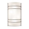 Foto para 36w (2 x 18) Artemis GU-24 Spiral Fluorescent Dry Location Brushed Steel Opal Wall Fixture (CAN 12.25"x7.5"x0.5")