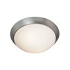 Picture of 26w (2 x 13) Cobalt GU-24 Spiral Fluorescent Damp Location Brushed Steel Opal Flush-Mount 3.6"Ø11" (CAN 1.5"Ø11")