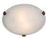 Foto para 26w (2 x 13) Mona GU-24 Spiral Fluorescent Dry Location Rust Alabaster Flush-Mount (CAN Ø9.75")