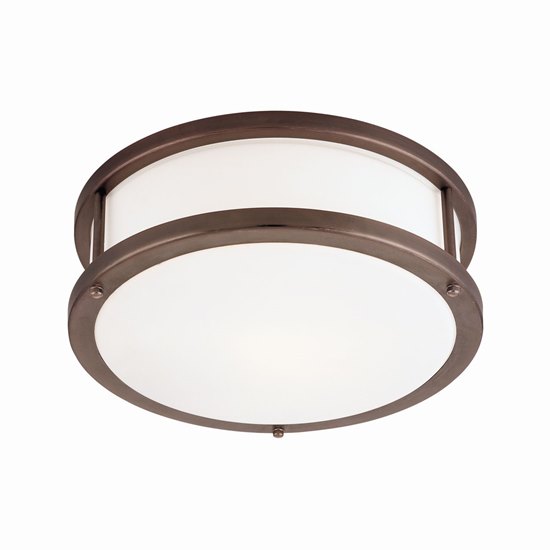 Picture of 26w (2 x 13) Conga GU-24 Spiral Fluorescent Damp Location Bronze Opal Flush-Mount