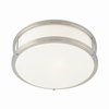 Picture of 26w (2 x 13) Conga GU-24 Spiral Fluorescent Damp Location Brushed Steel Opal Flush-Mount